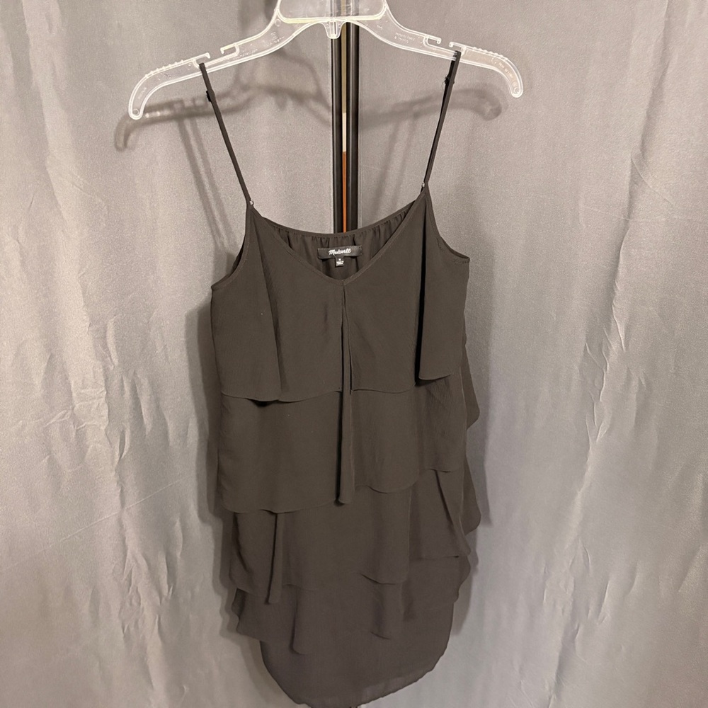 Madewell Black Tiered Ruffle Mini Dress 
Style# H3641